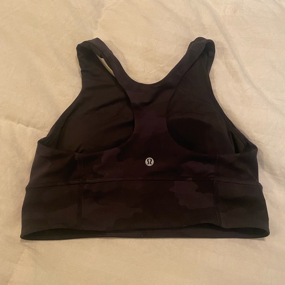 Lululemon stronger as one long line bra, medium, black, and gray camo - Picture 5 of 6